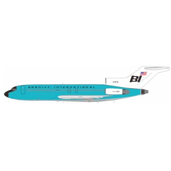 1/200 BRANIFF INTERNATIONAL 727-27C N7270 - TURQUOISE WITH STAND