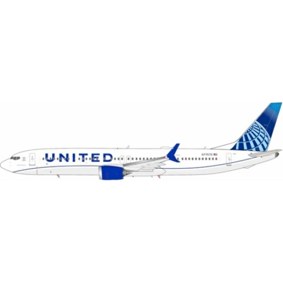1/200 UNITED AIRLINES BOEING 737-9 MAX N77575 WITH STAND 1/200 UNITED AIRLINES BOEING 737-9 MAX N77575 WITH STAND