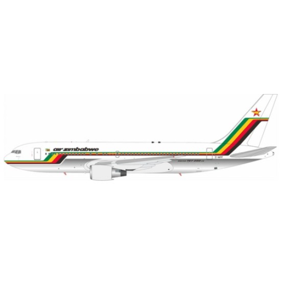 1/200 AIR ZIMBABWE BOEING 767-2N0/ER Z-WPF POLISHED WITH STAND
