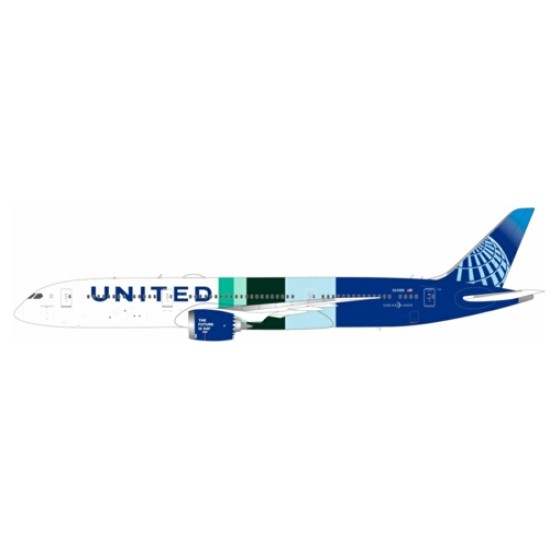 1/200 UNITED AIRLINES BOEING 787-9 N24988 THE FUTURE IS SAF SCHEME WITH STAND