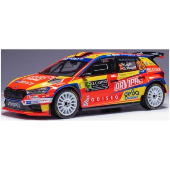 IX18RMC199 - 1/18 SKODA FABIA RALLY 2 NO.25 WRC RALLY MONTE CARLO P.LOPEZ/D.L.VASQUEZ