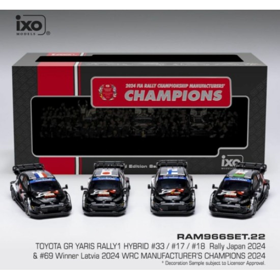 IXRAM966SET - 1/43 TOYOTA GR YARIS RALLY1 HYBRID RALLY WM 2024