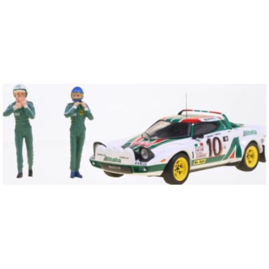 IXSPRM001-76 - 1/43 LANCIA STRATOS HF NO.10 1976 WINNER MONTE CARLO W/S.MUNARI/S.MAIGA FIGURES