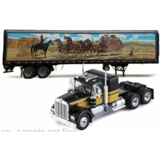 IXU64TRTR004S - 1/64 KENWORTH W900 BLACK/GOLD