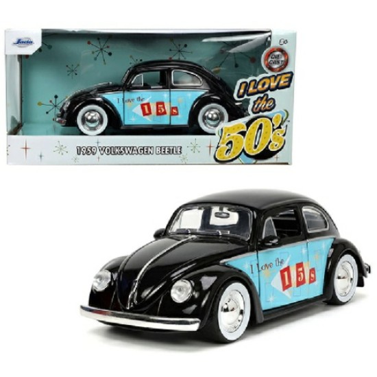 1/24 1959 VW BEETLE BLACK/LIGHT BLUE I LOVE THE 50S