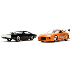 JAD31981 - 1/32 FAST AND FURIOUS TWIN PACK - DOMS DODGE CHARGER AND BRIANS TOYOTA SUPRA