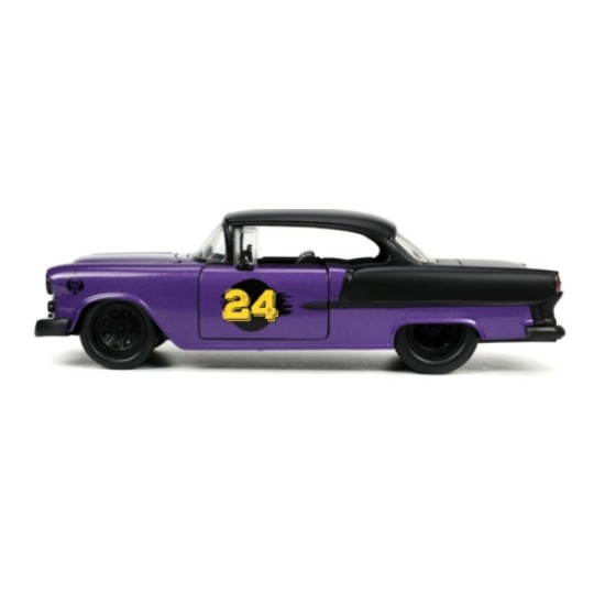 JAD32699 - 1/24 BIG TIME MUSCLE - CHEVY BEL AIR HARD TOP 1955 PURPLE AND BLACK