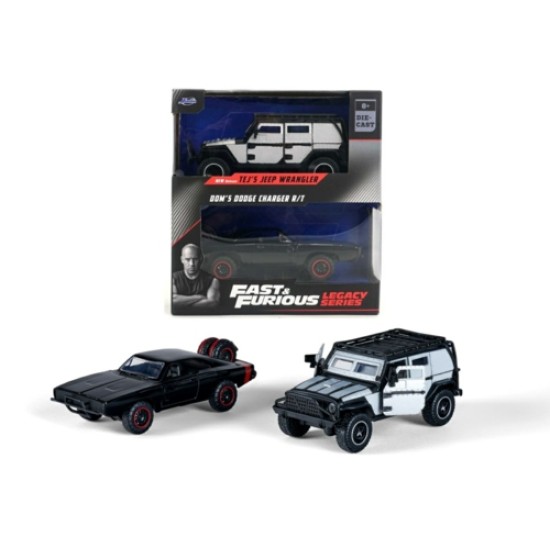 JAD34252 - 1/32 FAST AND FURIOUS JEEP WRANGLER AND DODGE CHARGER SET
