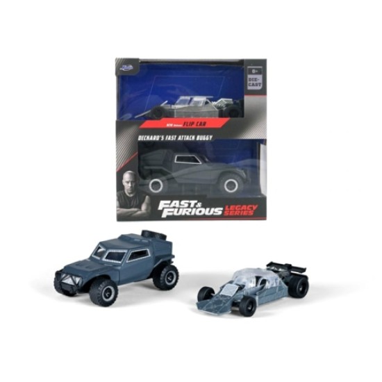 JAD34253 - 1/32 FAST AND FURIOUS FLIP CAR AND ATTACK BUGGY SET