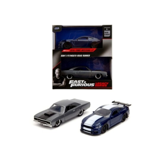 JAD34255 - 1/32 FAST AND FURIOUS FORD MUSTANG AND PLYMOUTH ROAD