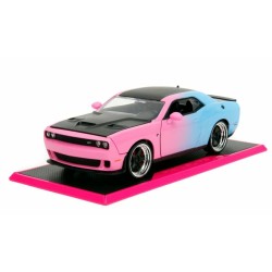 1/24 PINK SLIPS 2015 DODGE CHALLENGER - PRIMER BLUE AND CANDY PINK 35064