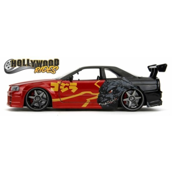 JAD35133 - 1/24 HOLLYWOOD RIDES - NISSAN SKYLINE GT-R R34 2002 - GODZILLA