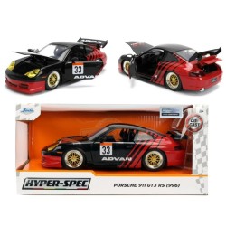JAD36371 - 1/24 HYPERSPEC - PORSCHE 911 GTS RS 996 - BLACK AND RED JAD36371 - 1/24 HYPERSPEC - PORSCHE 911 GTS RS 996 - BLACK AND RED