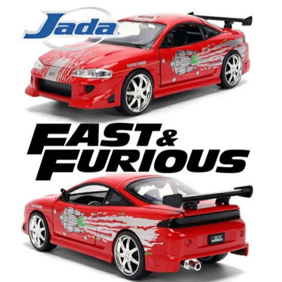 1/24 BRIANS MITSUBISHI ECLIPSE W/DOMS MAZDA RX-7 GRAPHICS FAST AND FURIOUS