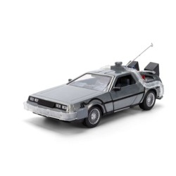 JAD36849 - 1/24 HOLLYWOD RIDES - BTTF 40TH - TIME MACHINE WITH DR.E.BROWN TRUCK PACKAGING