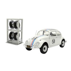 JAD37584 - 1/24 HOLLYWOOD RIDES - VW BEETLE - HERBIE THE LOVE BUG WITH RACK