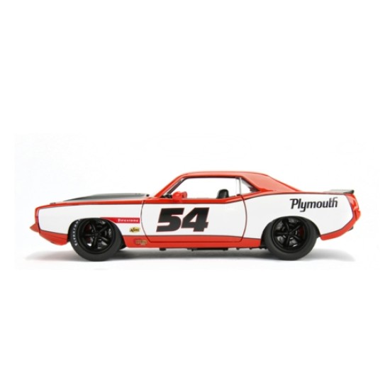 JAD99086 - 1/24 BIG TIME MUSCLE - PLYMOUTH BARRACUDA GLOSSY RED AND WHITE 1973 JAD99086 - 1/24 BIG TIME MUSCLE - PLYMOUTH BARRACUDA GLOSSY RED AND WHITE 1973