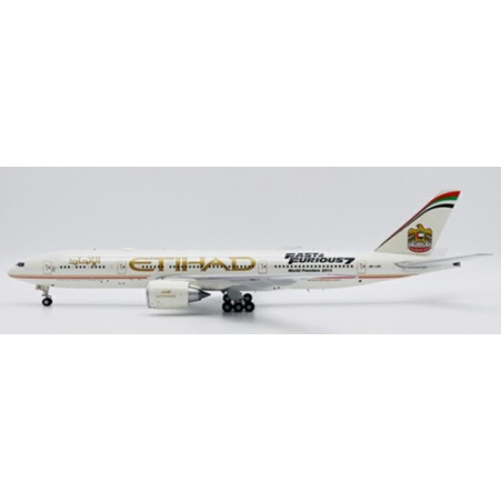 1/200 ETIHAD AIRWAYS BOEING 777-200LR FAST AND FURIOUS 7 REG: A6-LRE WITH STAND