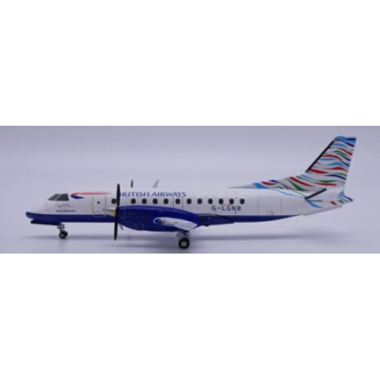 1/200 BRITISH AIRWAYS SAAB 340B WAVES OF THE CITY REG: G-LGNB WITH STAND