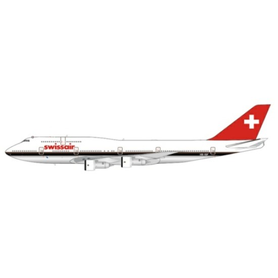 1/200 SWISSAIR BOEING 747-300 POLISHED REG: HB-IGF WITH STAND