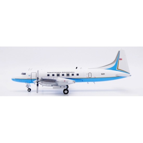 1/200 FEDERAL AVIATION ADMINISTRATION CONVAIR CV-580 REG: N39 WITH STAND
