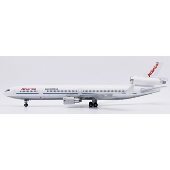 1/200 AVIANCA COLOMBIA MCDONNELL DOUGLAS MD-11 POLISHED REG: N278WA WITH STAND