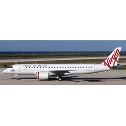 1/200 VIRGIN AUSTRALIA EMBRAER E190-E2 1900TH EMBRAER E-JET REG: VH-E2A FLAPS DOWN WITH STAND