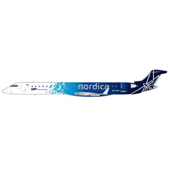 1/200 LOT POLISH AIRLINES BOMBARDIER CRJ-900 (NORDICA LIVERY) REG: ES-ACB WITH STAND