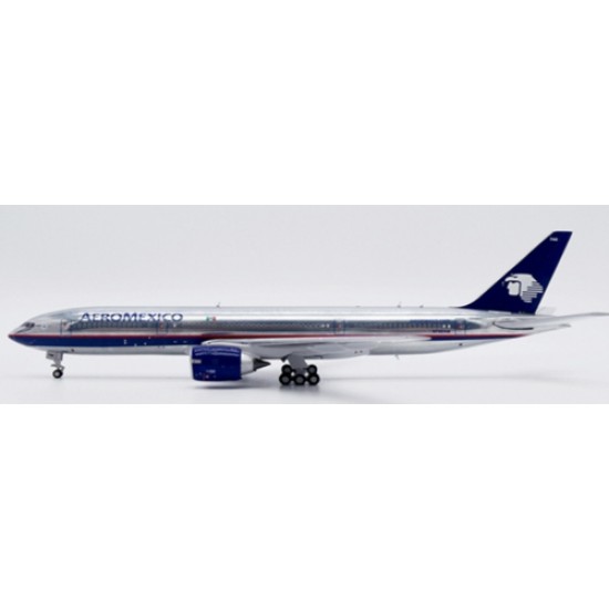 1/400 AEROMEXICO BOEING 777-200ER POLISHED REG: N746AM FLAPS DOWN WITH ANTENNA