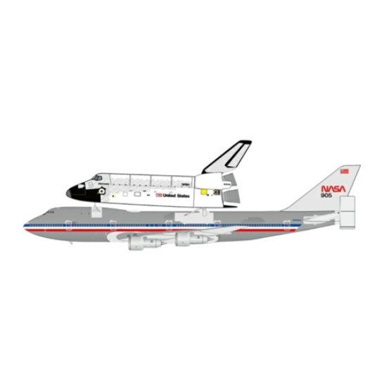 1/400 NASA BOEING 747-100 POLISHED WITH SPACE SHUTTLE REG: N905NA WITH ANTENNA 1/400 NASA BOEING 747-100 POLISHED WITH SPACE SHUTTLE REG: N905NA WITH ANTENNA