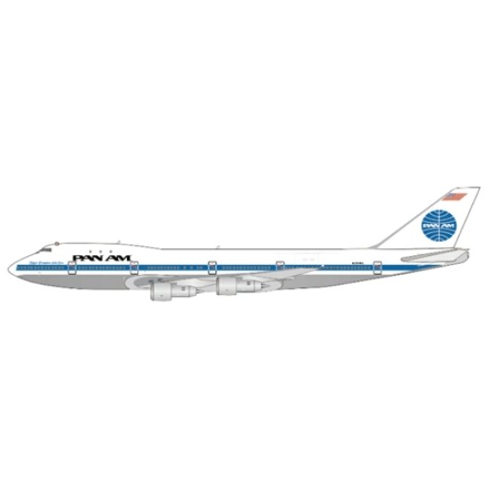 1/400 PAN AM BOEING 747-100 CLIPPER CHAMPION OF THE SEAS POLISHED REG: N734PA WITH ANTENNA