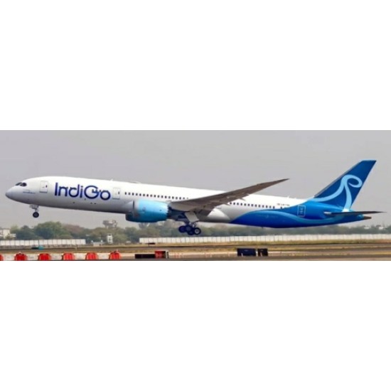 1/400 INDIGO BOEING 787-9 DREAMLINER REG: LN-FNC FLAPS DOWN WITH ANTENNA 1/400 INDIGO BOEING 787-9 DREAMLINER REG: LN-FNC FLAPS DOWN WITH ANTENNA