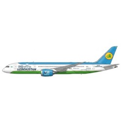 1/400 UZBEKISTAN AIRWAYS BOEING 787-8 DREAMLINER GO UZBEKISTAN REG: UK78706 FLAPS DOWN WITH ANTENNA
