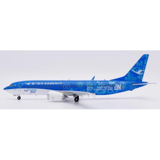 1/200 XIAMEN AIRLINES BOEING 737 MAX 8 IN SUPPORT OF THE UN REG: B-20CP WITH STAND