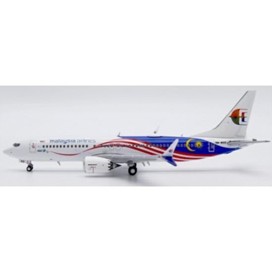 JCLH4360 - 1/400 MALAYSIA AIRLINES BOEING 737 MAX 8 REG: 9M-MVD WITH ANTENNA