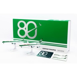 1/400 MISC 80TH ANNIVERSARY A350-900XWB AND B747-8F TWIN SET REG: B-LRJ, B-LJE WITH DELUXE BOX, METAL LIMITED CARD AND STANDS