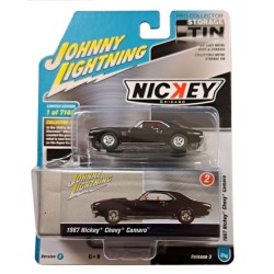 1/64 1967 NICKEY CHEVY CAMARO TUXEDO BLACK PRO COLLECTOR STORAGE TIN JLCT008