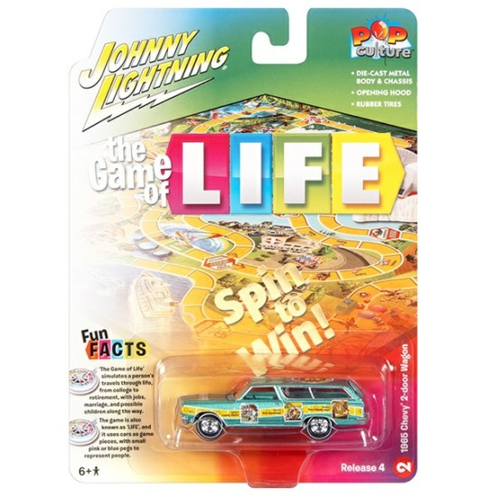 1/64 GAME OF LIFE 1965 CHEVY 2-DOOR WAGON SILVER JLPC009