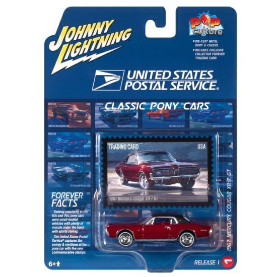 1/64 USPS 1967 MERCURY COUGAR XR-7 GT DEEP RED JLPC011