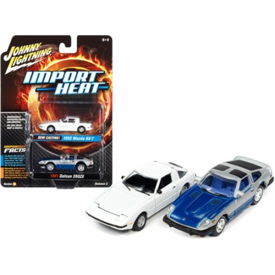 1/64 82 MAZDA RX-7 & 81 DATSUN WHITE SILVER BLUE JLPK014