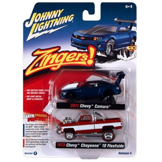 1/64 2011 CHEVY CAMERO & 1973 CHEVY CHEYENNE ZINGERS JLPK015