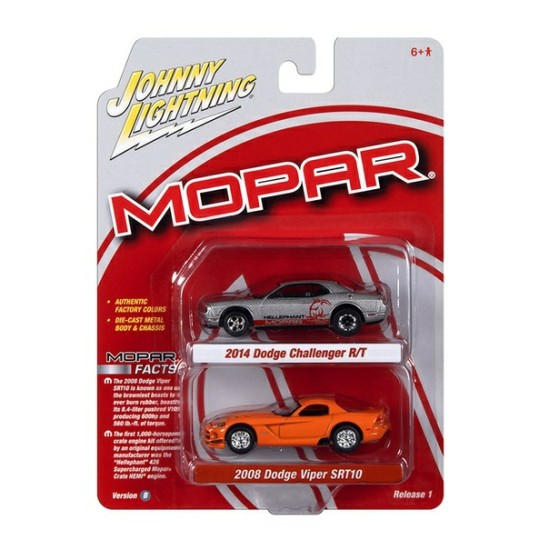 1/64 2014 DODGE CHALLENGER R/T AND 2008 DODGE VIPER SRT10 JLPK020B-2