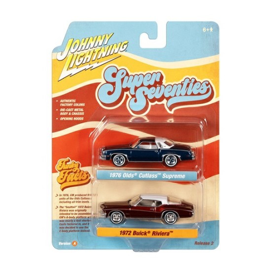 1/64 1976 OLDS CUTLASS SUPREME AND 1972 BUICK RIVIERA JLPK022A-1