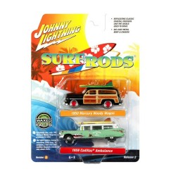 1/64 1950 MERCURY WOODY WAGON AND 1959 CADILLAC AMBULANCE JLPK022A-3 1/64 1950 MERCURY WOODY WAGON AND 1959 CADILLAC AMBULANCE JLPK022A-3
