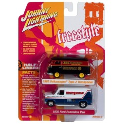 1/64 1965 VOLKSWAGON TYPE-2 TRANSPORTER AND 1976 FORD ECONOLINE VAN JLPK022B-2