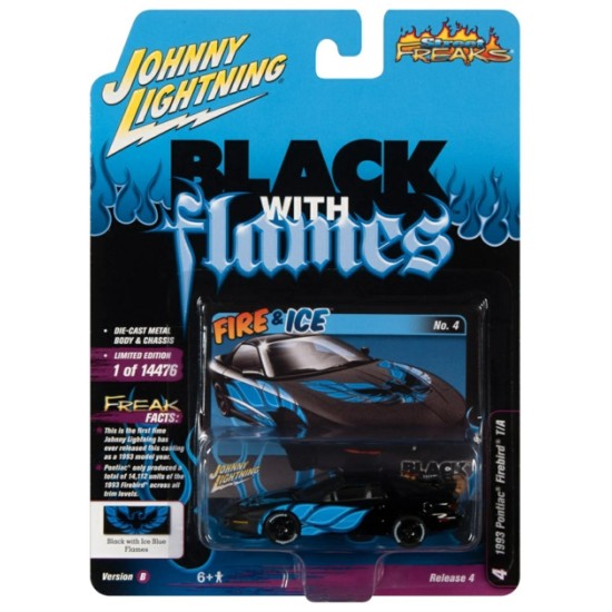 1/64 1993 PONTIAC FIREBIRD T/A BLACK BLUE FLAMES JLSF022