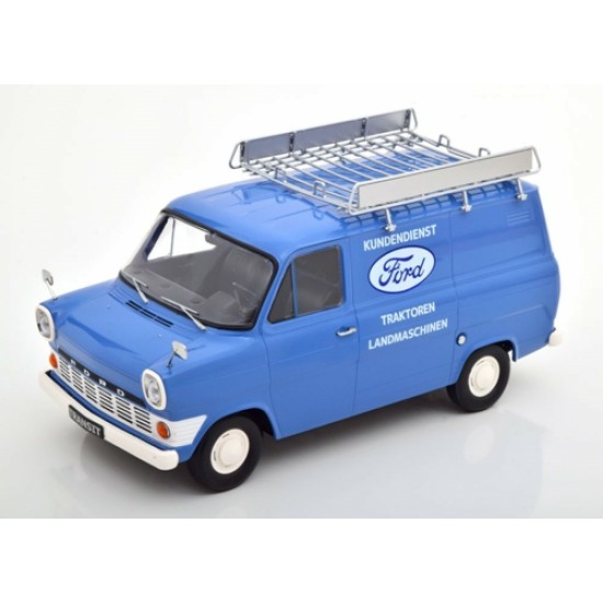 1/18 FORD TRANSIT DELIVERY VAN 1970 WITH ROOF RACK BLUE/WHITE KKDC180494