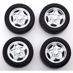 1/18 PORSCHE 1977 HACKMESSERFELGE TYRE SET WITH RIMS SILVER 1/18 PORSCHE 1977 HACKMESSERFELGE TYRE SET WITH RIMS SILVER