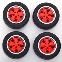 1/18 PORSCHE CLUBSPORT 1989 TYRE SET WITH RIMS RED 1/18 PORSCHE CLUBSPORT 1989 TYRE SET WITH RIMS RED