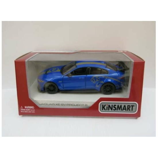 1/36 2018 JAGUAR XE SV PROJECT 8 BLUE WITH GRAPHICS